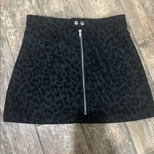 HYFVE Black Animal Print Mini Skirt